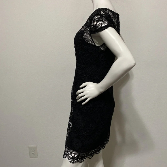 Zara Basic Collection Black Lace Cocktail Dress Size M - Picture 5 of 9